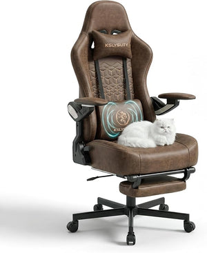 Ergonomic Gaming Chair with Footrest