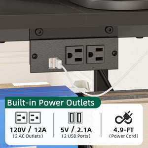 2-Tier Printer Stand with Power Outlet and Storage