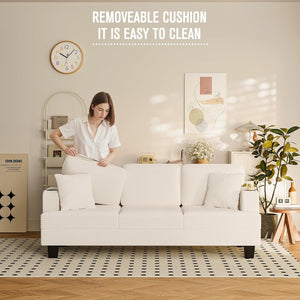 3-Seat Corduroy Sofa – Deep Seat Living Room Couch