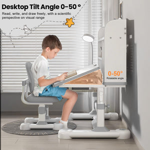 Kids Height-Adjustable Desk and Chair Set