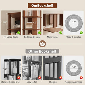 6-Tier Rotating Bookshelf Tower
