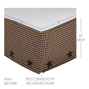 Black Check Star 6-Piece Quilt Bedding Set