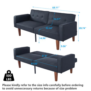 Convertible Futon Sofa Bed with Split Back