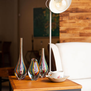 Hand Blown Glass Drop Vase — Murano Style Art Glass