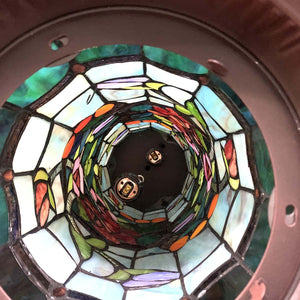 Rose Flower Tiffany Stained Glass Floor Lamp, 26"
