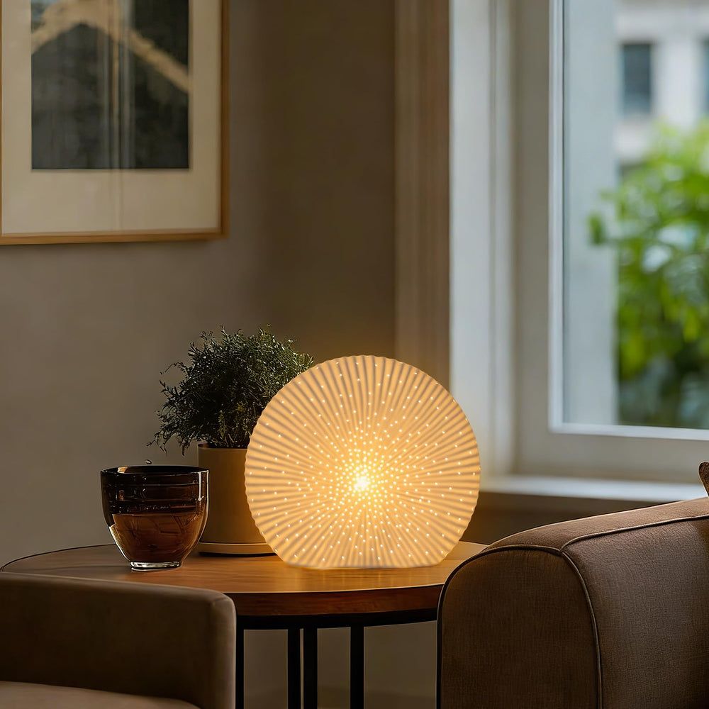 Ceramic Table Lamp with Seashell Shade