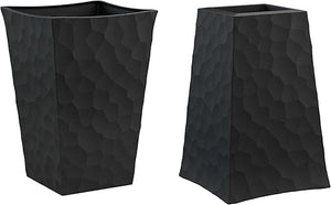 Set of 2 Tall Resin Tapered Planters 22-Inch