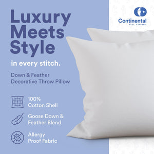 Goose Down Throw Pillow Insert – Square Decorative Pillow