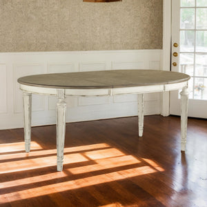 Oval Extension Dining Table with Drop-In Leaf
