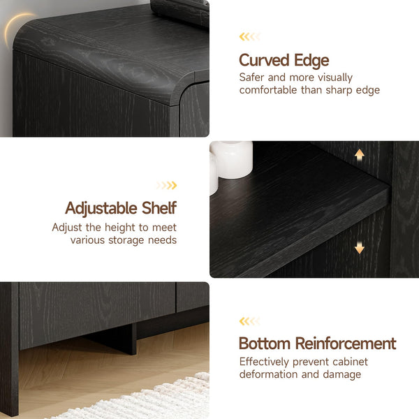 60" Sideboard Buffet Cabinet with 4 Doors & Adjustable Shelves