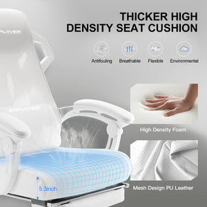 Gaming Chair with Mesh Back, Footrest & Lumbar Support