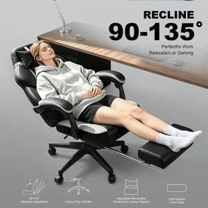 Big & Tall Gaming Chair with Footrest, 400 lbs