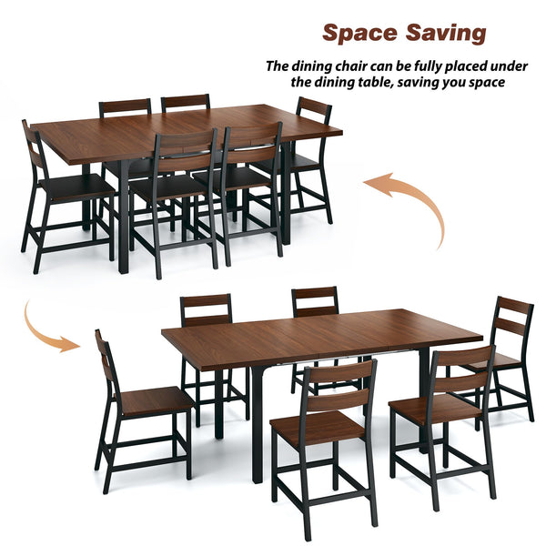7-Piece Extendable Dining Table Set with 6 Chairs