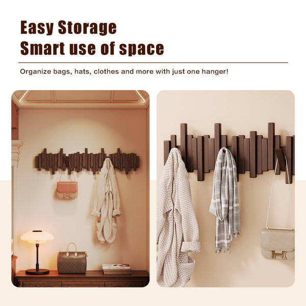 Wall Mounted Coat Rack with Hooks