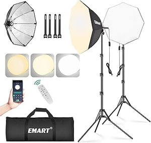 Softbox Photography Lighting Kit with LED Bulb & Remote Control
