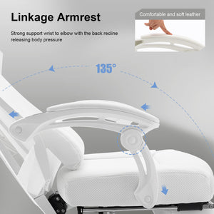 Gaming Chair with Mesh Back, Footrest & Lumbar Support