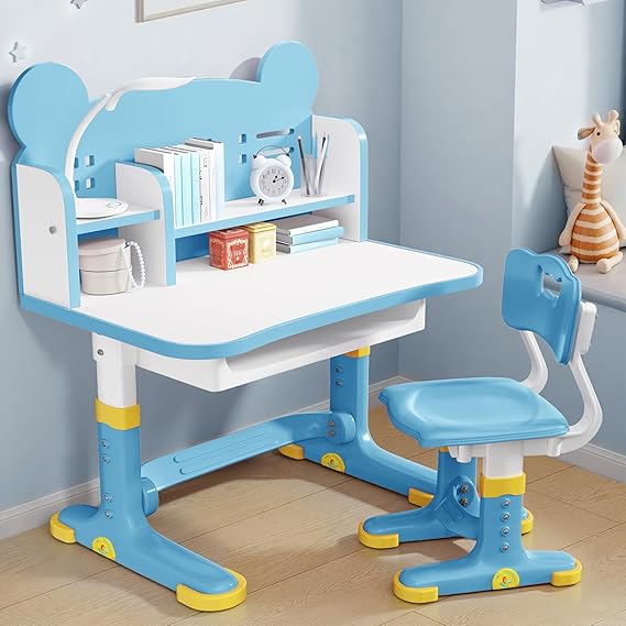 Height Adjustable Kids Desk and Chair Set