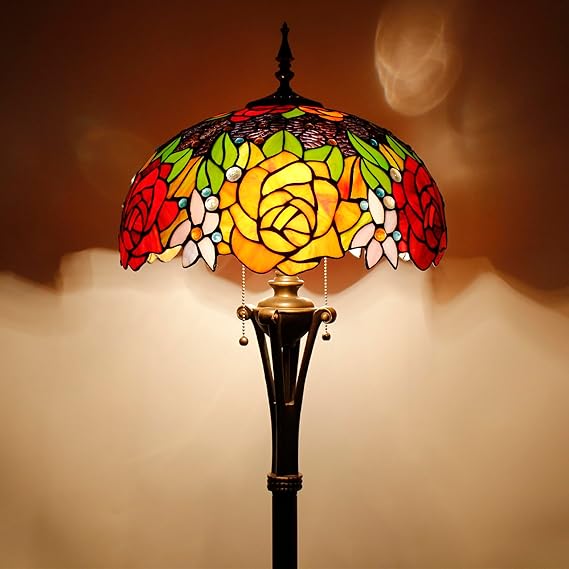 Tiffany Stained Glass Floor Lamp, 16"W x 70"H