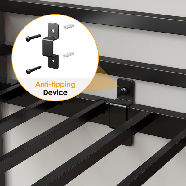 Twin Loft Bed with Stairs & 53.5" Under-Bed Clearance