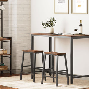 Industrial Saddle Bar Stools Set of 2 with Footrests