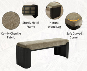 Upholstered Entryway & Bedroom Bench with Wood Legs