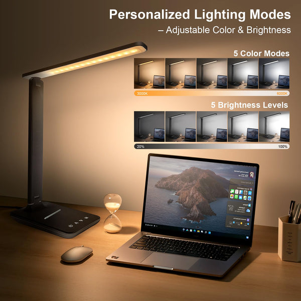 LED Desk Lamp with USB Charging Port