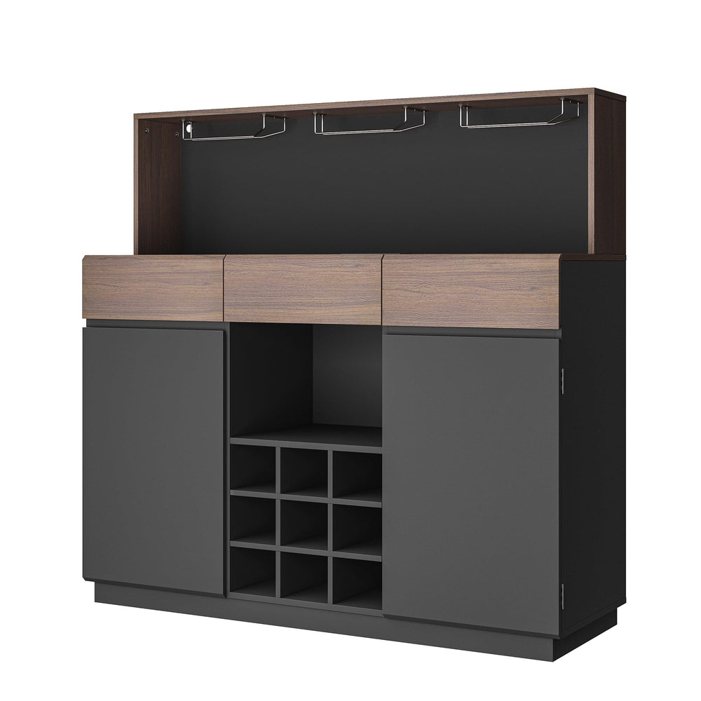 Wine Cabinet with LED Lights & Charging Station
