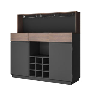 Wine Cabinet with LED Lights & Charging Station