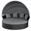 Outdoor Round Daybed with Retractable Canopy