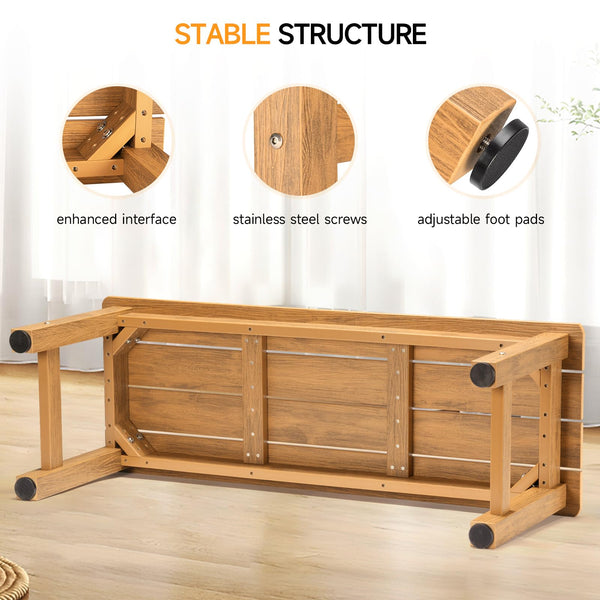 Outdoor HDPS Patio Bench – 2-Person Weatherproof Garden Bench