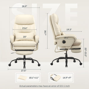 2-in-1 Reclining Chaise Lounge Chair with Wheels and Footrest