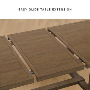 Farmhouse Dining Extension Table with Removable Center Leaf