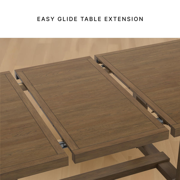 Farmhouse Dining Extension Table with Removable Center Leaf
