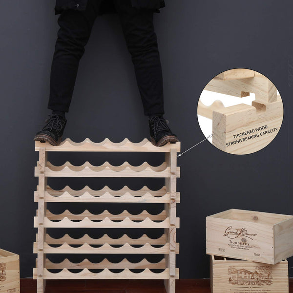 Solid Wood Stackable Wine Rack