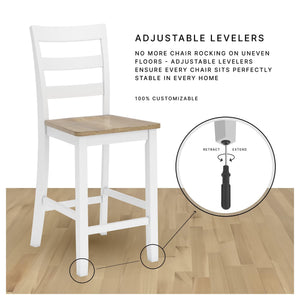 7-Piece Counter Height Dining Set with Upholstered Bar Stools