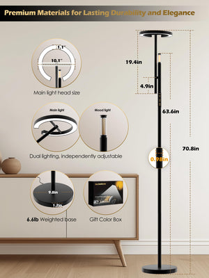 10000 Lux Smart Floor Light Therapy Lamp
