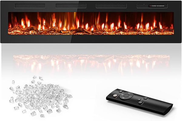 60-Inch Recessed Wall Mount Electric Fireplace
