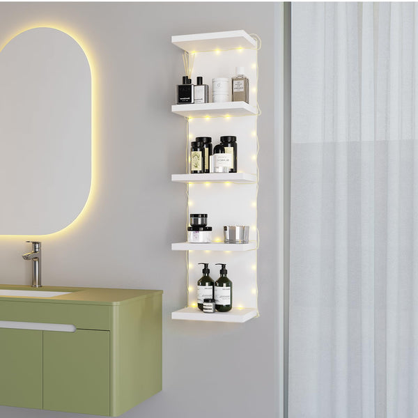 5-Tier Floating Wall Shelf Unit, Set of 2