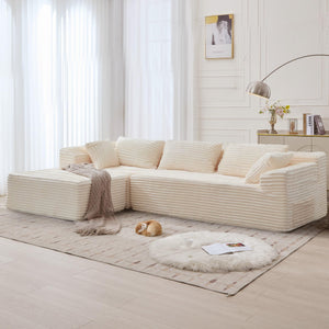L-Shaped Modular Sectional Sofa with Chaise – Deep Seat, Corduroy, No Assembly