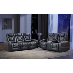 Power Reclining Sofa Set with Cup Holders & USB Ports