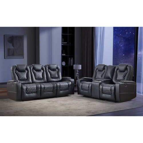 Power Reclining Sofa Set with Cup Holders & USB Ports