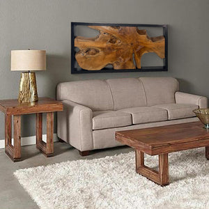 Teak Wood Wall Art Decor – Rustic Farmhouse Wooden Wall Hanging