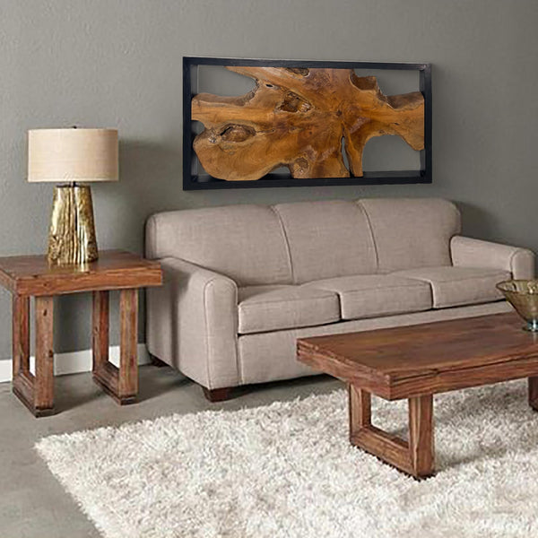 Teak Wood Wall Art Decor – Rustic Farmhouse Wooden Wall Hanging