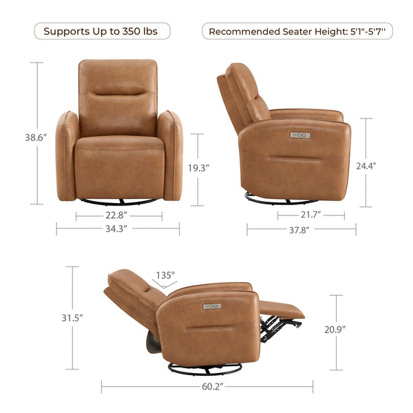 Power Recliner Chair with USB & Type-C Charging