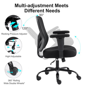 Ergonomic Mesh Office Chair with Lumbar Support & Adjustable Armrests