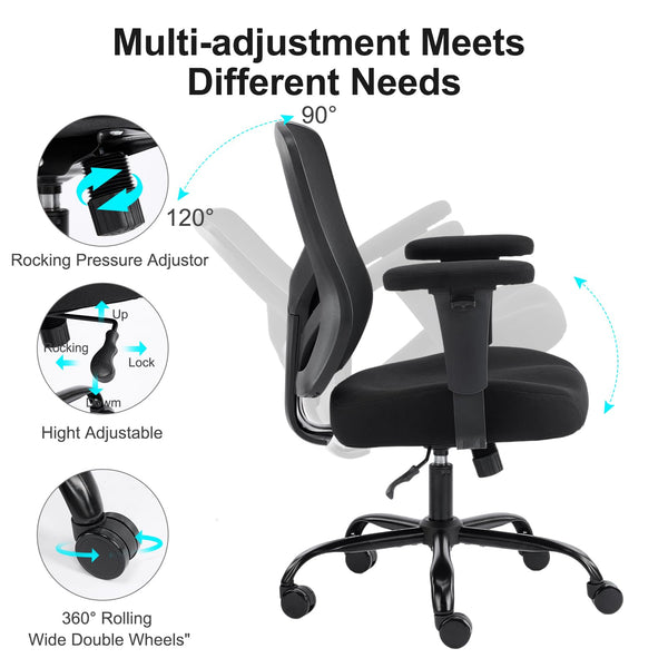 Ergonomic Mesh Office Chair with Lumbar Support & Adjustable Armrests