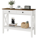 Console Table with 2 Drawers and Storage Shelf