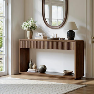 59" Fluted Console Table with Drawers & Storage