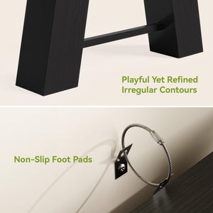 Narrow Console Table – Black MDF with A-Frame Legs, 70.87"