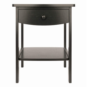Square Wood End Table with Drawer and Shelf